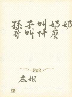 孙子叫奶奶的哥哥叫什么