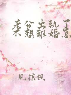 老公出轨了,我不想离婚怎么办