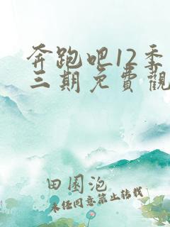 奔跑吧12季第三期免费观看完整版