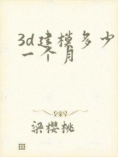 3d建模多少钱一个月