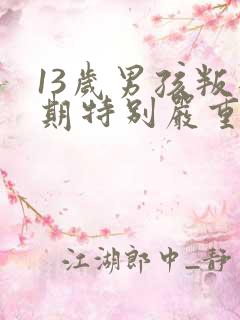 13岁男孩叛逆期特别严重怎么办