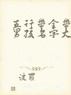 五行带金带土的男孩名字大全