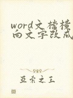 word文档横向文字改成纵向