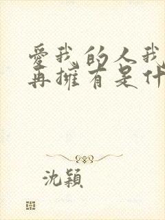 爱我的人我已不再拥有是什么歌