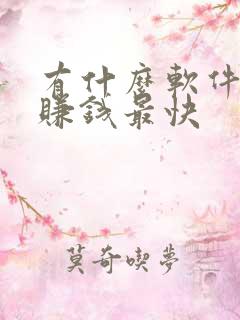 有什么软件可以赚钱最快