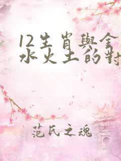 12生肖与金木水火土的对应