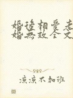 婚后相爱老婆离婚无效全文免费阅读