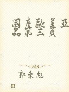 国产欧美亚洲精品第三页