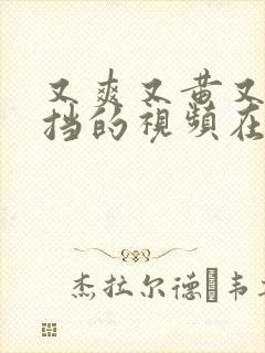 又爽又黄又无遮挡的视频在线观看