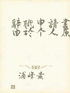 辞职申请书本人由于个人原因