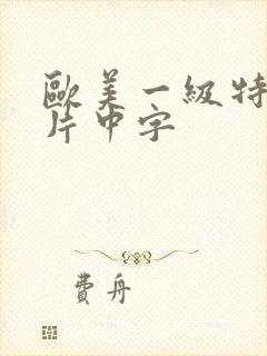 欧美一级特黄大片中字