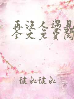 再没人遇见小说全文免费阅读