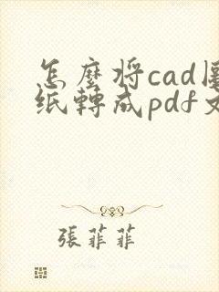 怎么将cad图纸转成pdf文件