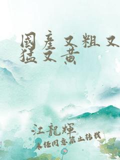 国产又粗又爽又猛又黄