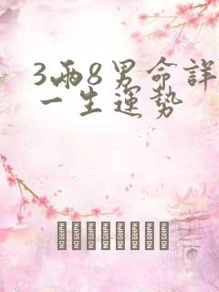 3两8男命详解一生运势