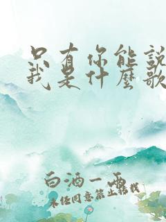 只有你能说声爱我是什么歌