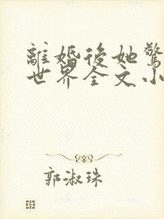 离婚后她惊艳了世界全文小说