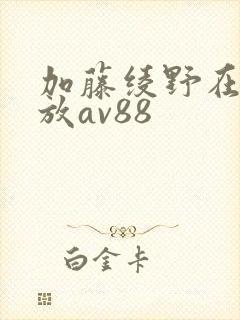 加藤绫野在线播放av88