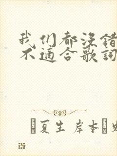 我们都没错只是不适合歌词