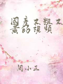 国产又粗又猛爽黄的视频