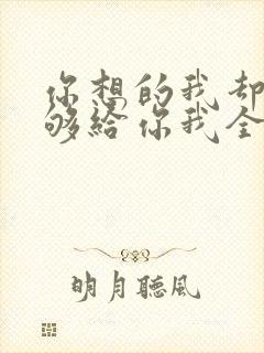 你想的我却不能够给你我全部歌词