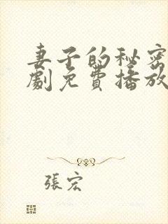 妻子的秘密电视剧免费播放