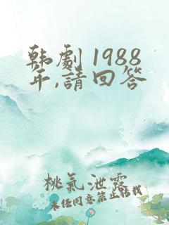韩剧 1988年,请回答