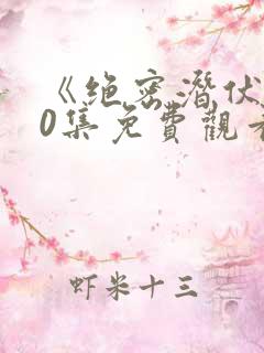 《绝密潜伏》40集免费观看