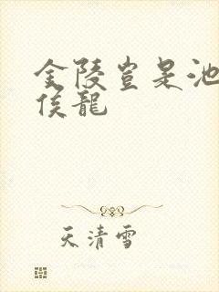 金陵岂是池中物侯龙