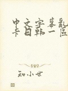 中文字幕乱码不卡日韩一区