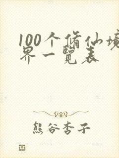 100个修仙境界一览表