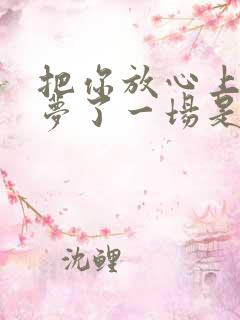 把你放心上好像梦了一场是什么歌