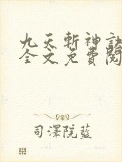 九天斩神诀林辰全文免费阅读大结局