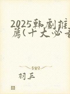 2025韩剧推荐(十大必看韩剧排行榜)