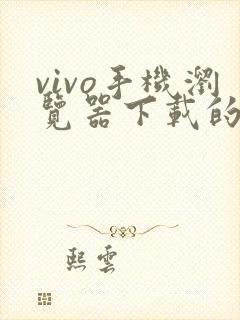 vivo手机浏览器下载的视频在哪个文件夹