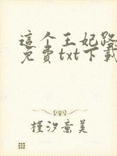 这个王妃路子野免费txt下载