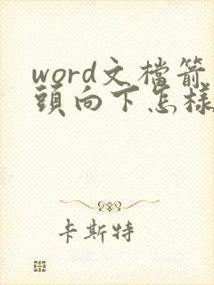 word文档箭头向下怎样弄