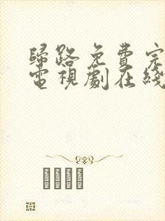 归路免费完整版电视剧在线观看