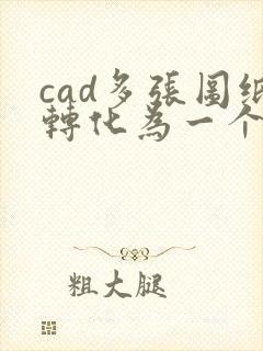 cad多张图纸转化为一个pdf