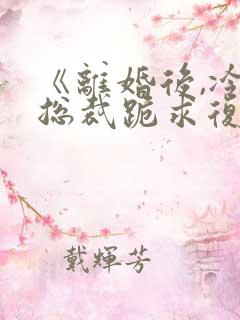 《离婚后,冷艳总裁跪求复婚》