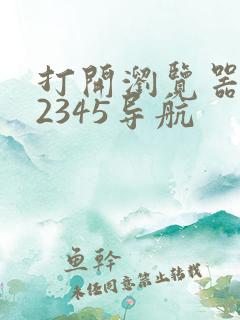 打开浏览器老是2345导航