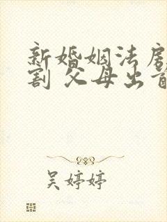 新婚姻法房产分割 父母出首付