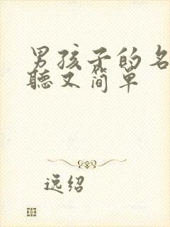 男孩子的名字好听又简单