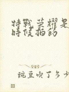 特战荣耀是什么时候拍的