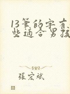13笔的字有哪些适合男孩取名