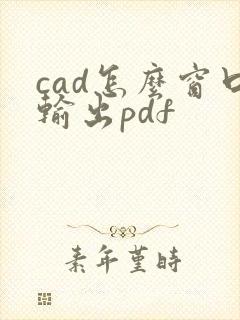 cad怎么窗口输出pdf