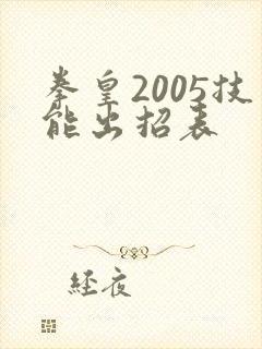 拳皇2005技能出招表