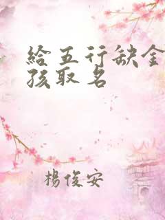 给五行缺金的男孩取名