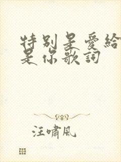 特别是爱给特别是你歌词