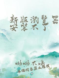 新版浏览器下载安装不了